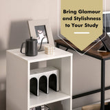 NNECW 2-tier Bookcase Set with Anti-toppling Device for Bedroom