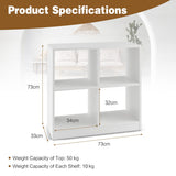 NNECW 4-Cube Bookcase with 2 Anti-Tipping Kits for Office