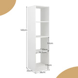 NNECW 5-Tier Freestanding Bookshelf with 4 Open Cubes for Living Room