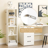 NNECW 5-Tier Freestanding Bookshelf with 4 Open Cubes for Living Room