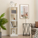 NNECW 5-Tier Freestanding Bookshelf with 4 Open Cubes for Living Room