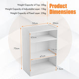 NNECW Floor Standing Bookshelf with Adjustable Shelves for Living Room