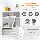 NNECW Floor Standing Bookshelf with Adjustable Shelves for Living Room