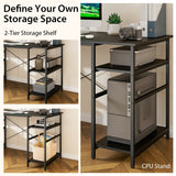 NNECW 151CM Convertible L-shaped Computer Desk with 4 Storage Shelves for Home Office-Black
