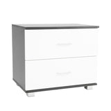 NNEDPE Bedside Table with Drawers MDF - Black White