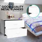 NNEDPE Bedside Table with Drawers MDF - Black White
