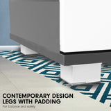 NNEDPE Bedside Table with Drawers MDF - Black White
