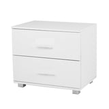 NNEDPE Bedside Table with Drawers MDF - White