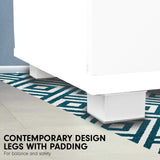 NNEDPE Bedside Table with Drawers MDF - White