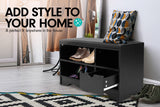 NNEDPE Shoe Rack Cabinet Organiser Black Cushion - 80 x 30 x 45 - Black