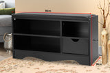 NNEDPE Shoe Rack Cabinet Organiser Black Cushion - 80 x 30 x 45 - Black