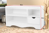 NNEDPE Shoe Rack Cabinet Organiser White Cushion - 80 x 30 x 45cm - White
