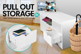 NNEDPE Shoe Rack Cabinet Organiser White Cushion - 80 x 30 x 45cm - White