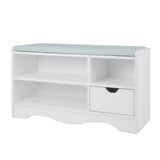 NNEDPE Shoe Rack Cabinet Organiser Grey Cushion - 80 x 30 x 45 - White