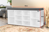 NNEDPE Shoe Rack Cabinet Organiser Grey Cushion - 104 x 30 x 45 - White