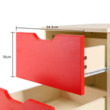 NNEDPE Bedside Table with Drawers MDF Cabinet Storage 51 x 40cm - White Red