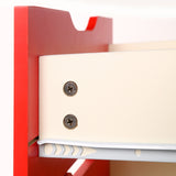 NNEDPE Bedside Table with Drawers MDF Cabinet Storage 51 x 40cm - White Red