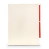 NNEDPE Bedside Table with Drawers MDF Cabinet Storage 51 x 40cm - White Red
