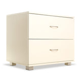 NNEDPE Bedside Table with Drawers MDF Cabinet Storage - White