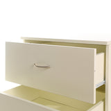 NNEDPE Bedside Table with Drawers MDF Cabinet Storage - White