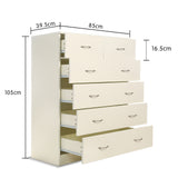NNEDPE Tallboy Dresser 6 Chest of Drawers Storage Cabinet 85 x 39.5 x 105cm