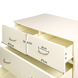 NNEDPE Tallboy Dresser 6 Chest of Drawers Storage Cabinet 85 x 39.5 x 105cm
