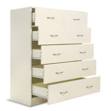 NNEDPE Tallboy Dresser 6 Chest of Drawers Storage Cabinet 85 x 39.5 x 105cm