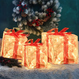 NNETM Sparkling Trio: Festive LED Christmas Gift Boxes Set
