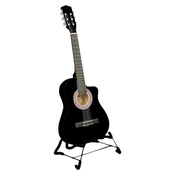 NNEDPE 38in Cutaway Acoustic Guitar with guitar bag - Black