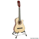 NNEDPE 38in Cutaway Acoustic Guitar with guitar bag - Natural