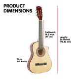 NNEDPE 38in Cutaway Acoustic Guitar with guitar bag - Natural