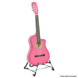 NNEDPE 38in Cutaway Acoustic Guitar with guitar bag - Pink