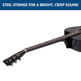 NNEDPE Karrera 38in Pro Cutaway Acoustic Guitar with Carry Bag - Black