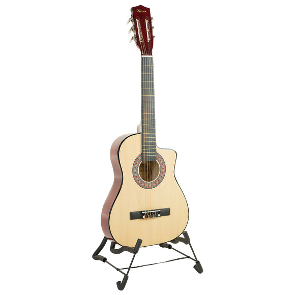 NNEDPE 38in Pro Cutaway Acoustic Guitar with guitar bag - Natural