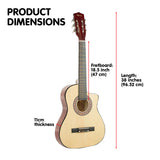 NNEDPE 38in Pro Cutaway Acoustic Guitar with guitar bag - Natural