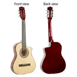 NNEDPE 38in Pro Cutaway Acoustic Guitar with guitar bag - Natural