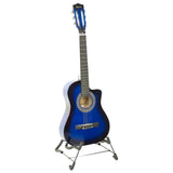 NNEDPE Karrera 38in Pro Cutaway Acoustic Guitar with Bag Strings - Blue Burst