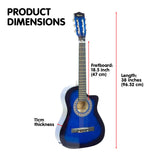 NNEDPE Karrera 38in Pro Cutaway Acoustic Guitar with Bag Strings - Blue Burst