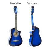 NNEDPE Karrera 38in Pro Cutaway Acoustic Guitar with Bag Strings - Blue Burst
