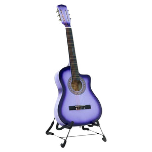 NNEDPE 38in Pro Cutaway Acoustic Guitar with guitar bag - Purple Burst
