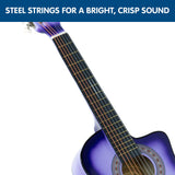 NNEDPE 38in Pro Cutaway Acoustic Guitar with guitar bag - Purple Burst