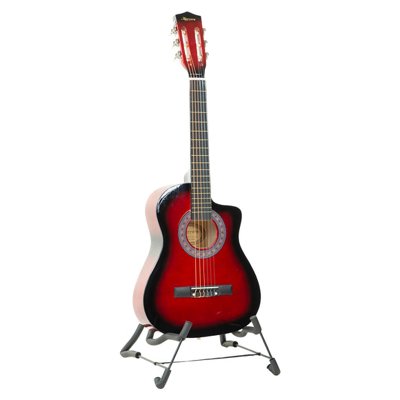 NNEDPE Karrera 38in Pro Cutaway Acoustic Guitar with guitar bag - Red Burst