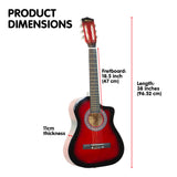 NNEDPE Karrera 38in Pro Cutaway Acoustic Guitar with guitar bag - Red Burst