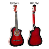 NNEDPE Karrera 38in Pro Cutaway Acoustic Guitar with guitar bag - Red Burst