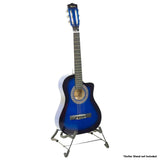 NNEDPE 38in Cutaway Acoustic Guitar with guitar bag - Blue Burst