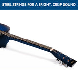 NNEDPE 38in Cutaway Acoustic Guitar with guitar bag - Blue Burst
