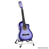 NNEDPE 38in Cutaway Acoustic Guitar with guitar bag - Purple Burst