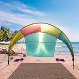 NNETM Rainbow Suncover Beach Tent - Patented Design, 10.5' x 11.5', Fits 4-6 Adults