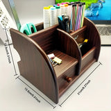 NNETM Wooden Desk File Organizer with Drawer