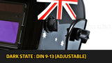 NNEDPE Centurion Solar Auto Darkening Welding Helmet - Australian Flag